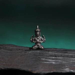 Old Tibetan Meteoric Iron Guanyin Figurine Pendant