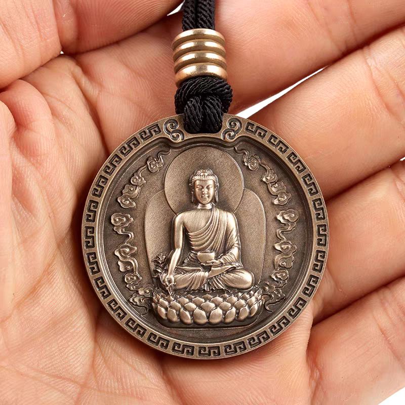 Brass Buddha Medallion Necklace