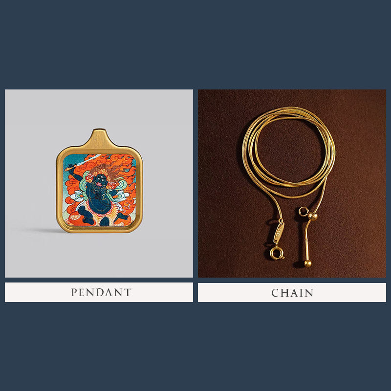 Square-Framed Acala Thangka Pendant