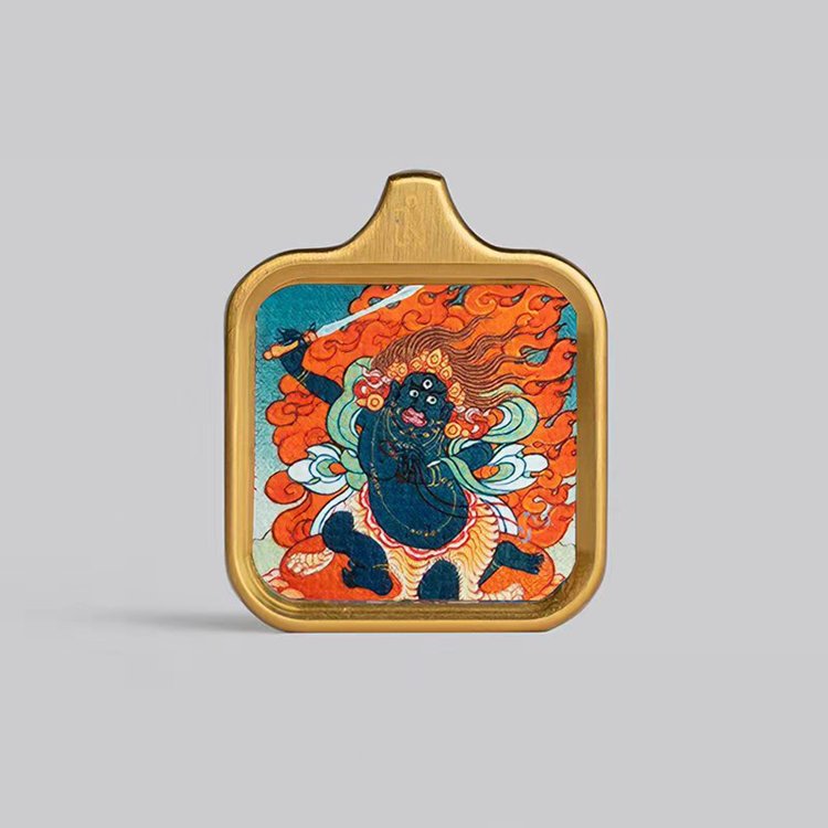 Square-Framed Acala Thangka Pendant