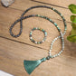 African Turquoise Amazonite Mala Bead Necklace