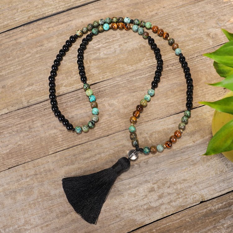 African Turquoise Yoga Mala