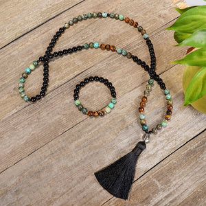 African Turquoise Yoga Mala