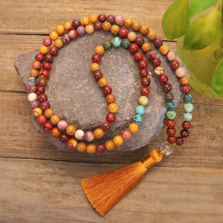 Agate African Turquoise Yoga Mala Beads