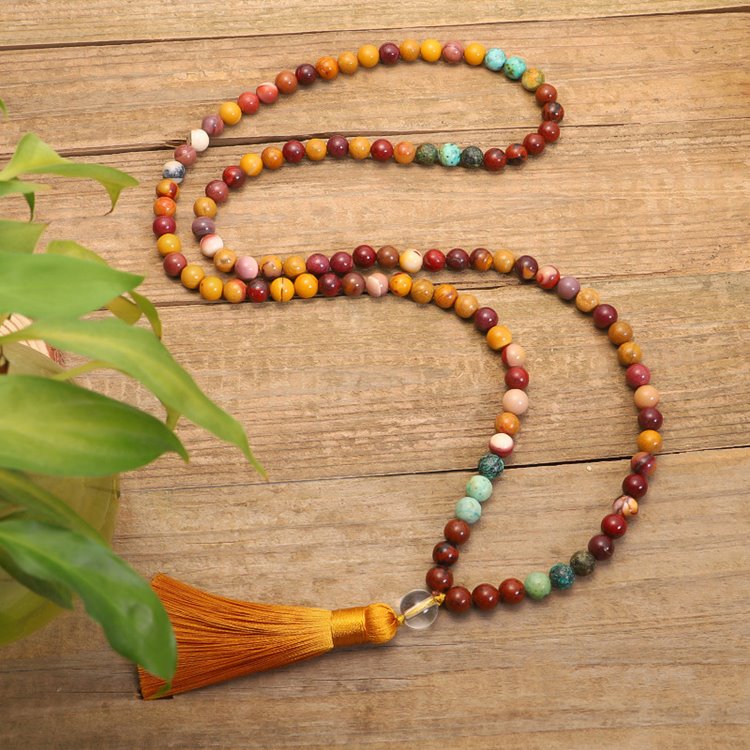 Agate African Turquoise Yoga Mala Beads-Mantrapiece