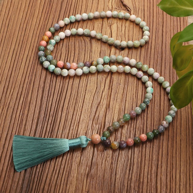 Agate Amazonite Mala Yoga Beads