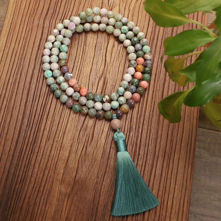 Agate Amazonite Mala Yoga Beads