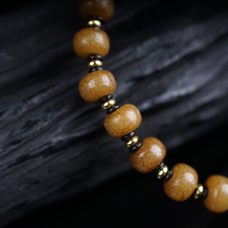 Aged Bodhi Root Tibetan Prayer Bracelet