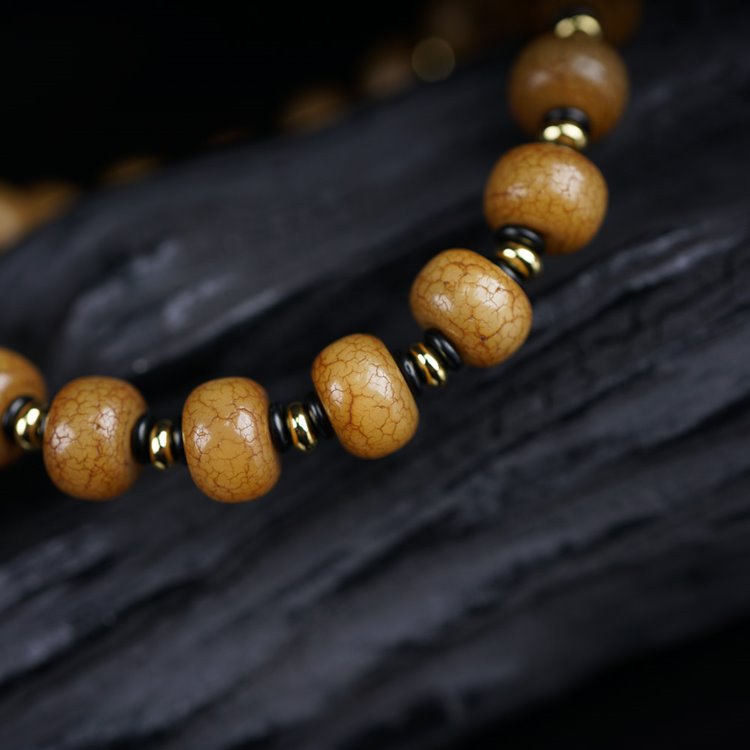 Aged Bodhi Root Tibetan Prayer Bracelet