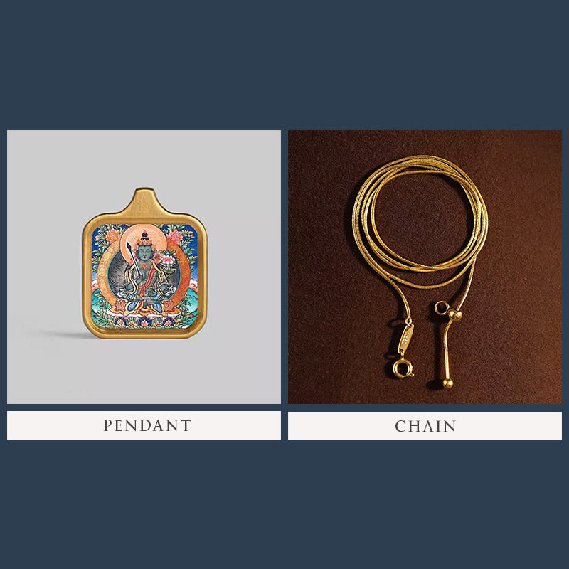 Square-Framed Akashagarbha Thangka Pendant