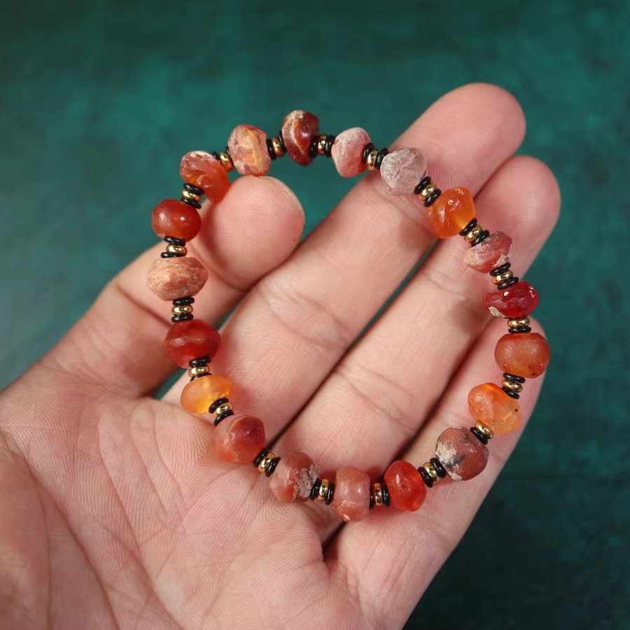 Antique Agate Tibet Mala Bracelet