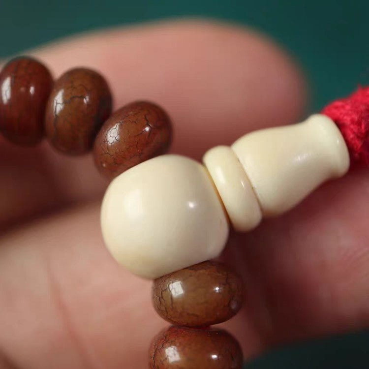 Antique Tibetan Mala Beads: Old Tibetan Bodhi Root - Mantrapiece.com