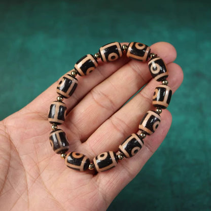 Antique Dzi Tibetan Wrist Mala