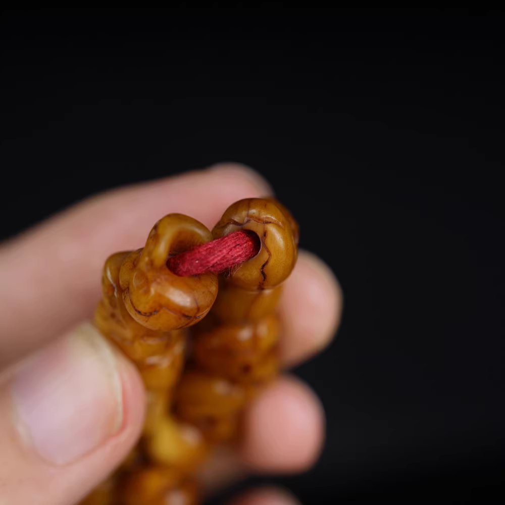 Antique Tibet Old Yak Bone Skull Wrist Mala