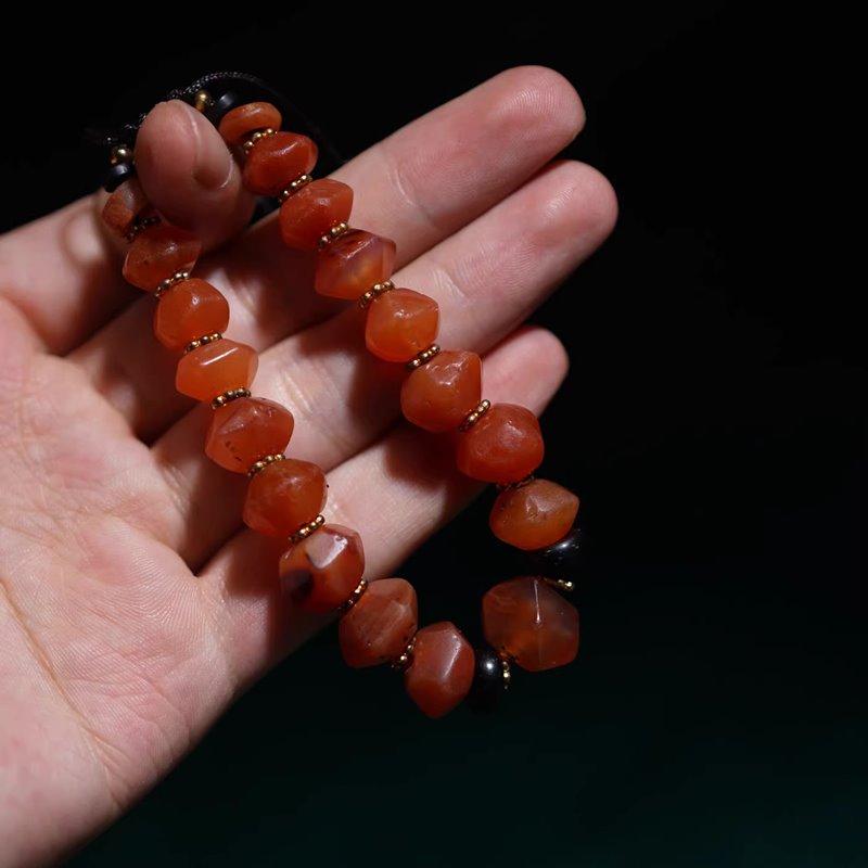 Antique Tibetan Agate Mala Bracelet