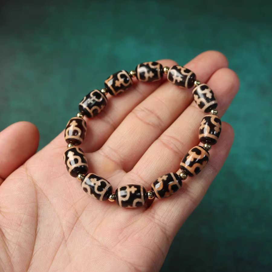 Antique Tibetan Dzi Bead Mala