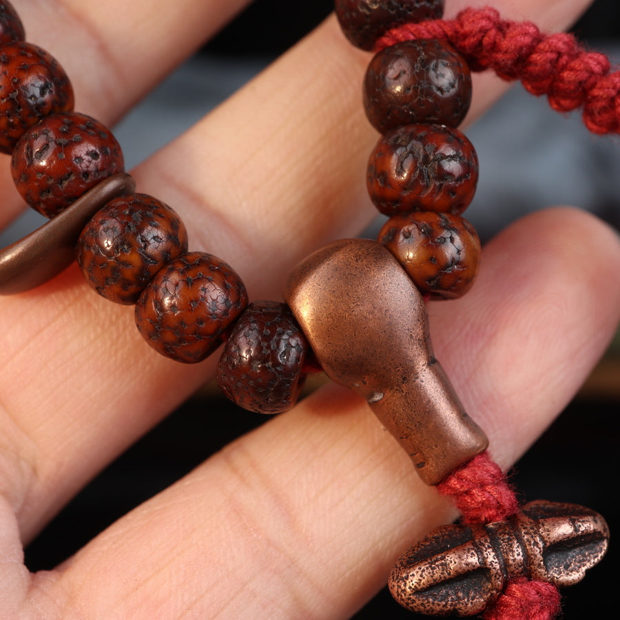 Antique Tibetan Lotus Mala Handmade