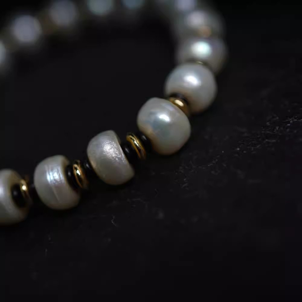 Antique Tibetan Mens Pearl Bracelet