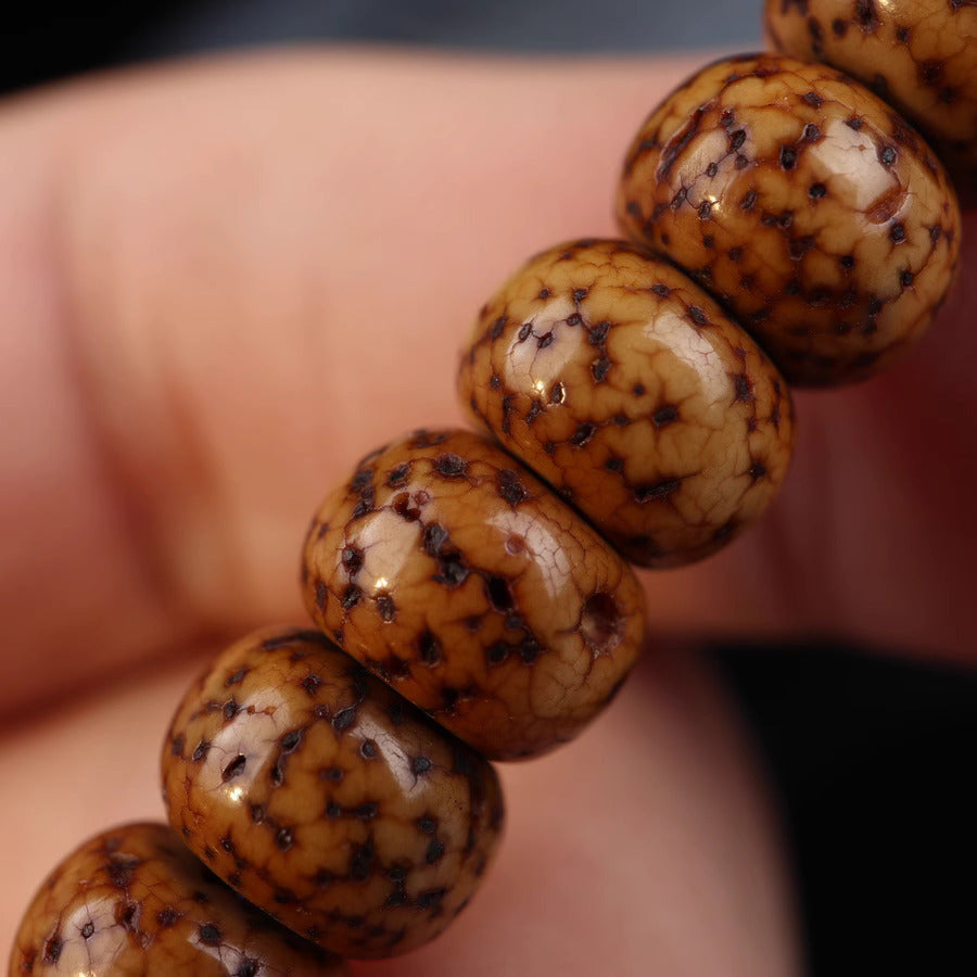 Antique Tibetan Star Moon Bodhi Seed Wrist Mala