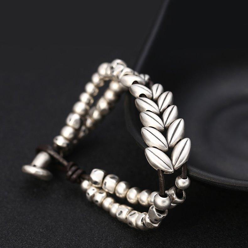 Auspicious Seeds Bracelet, 999 Silver