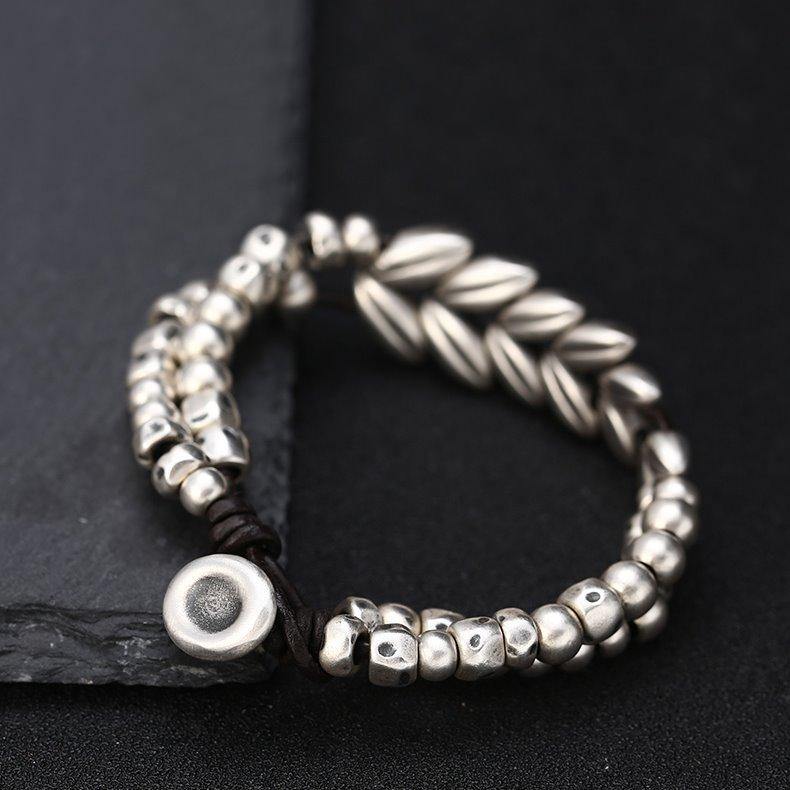 Auspicious Seeds Bracelet, 999 Silver