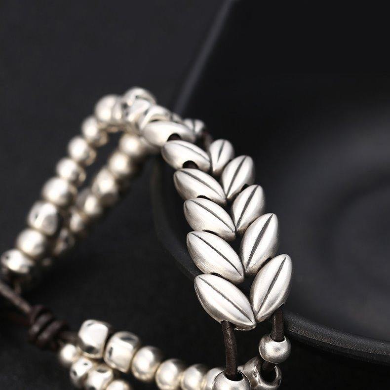 Auspicious Seeds Bracelet, 999 Silver