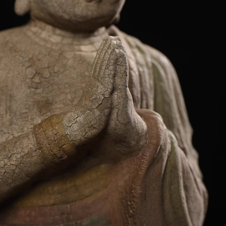 Distressed Meditating Buddha Statue