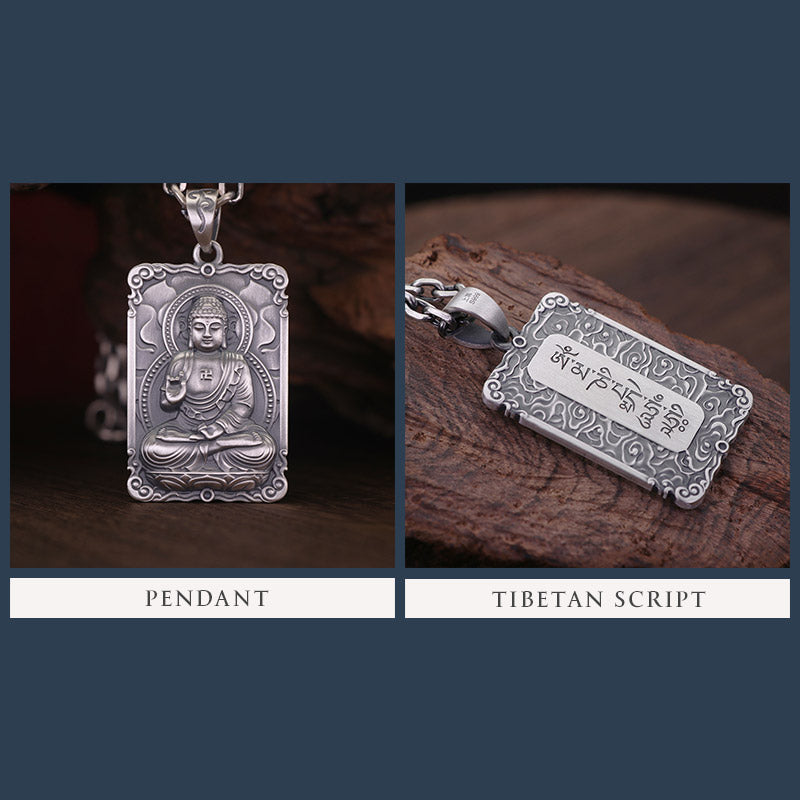 Framed Silver Buddha Pendant