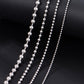 Bead Chain Necklace Spring Ring Clasp 2mm