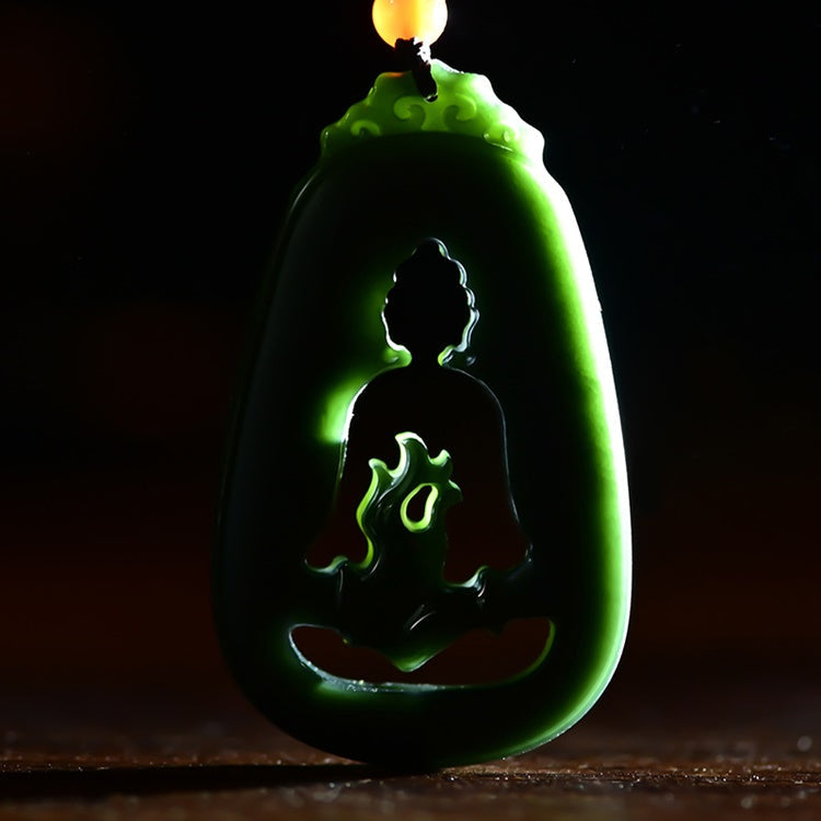 Black Jade Buddha Pendant