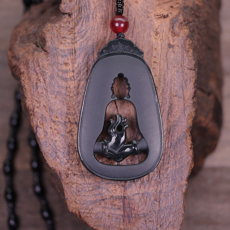 Black Jade Buddha Pendant