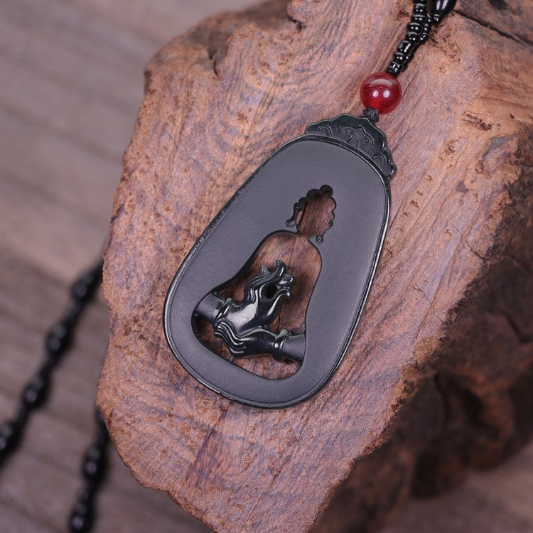 Black Jade Buddha Pendant