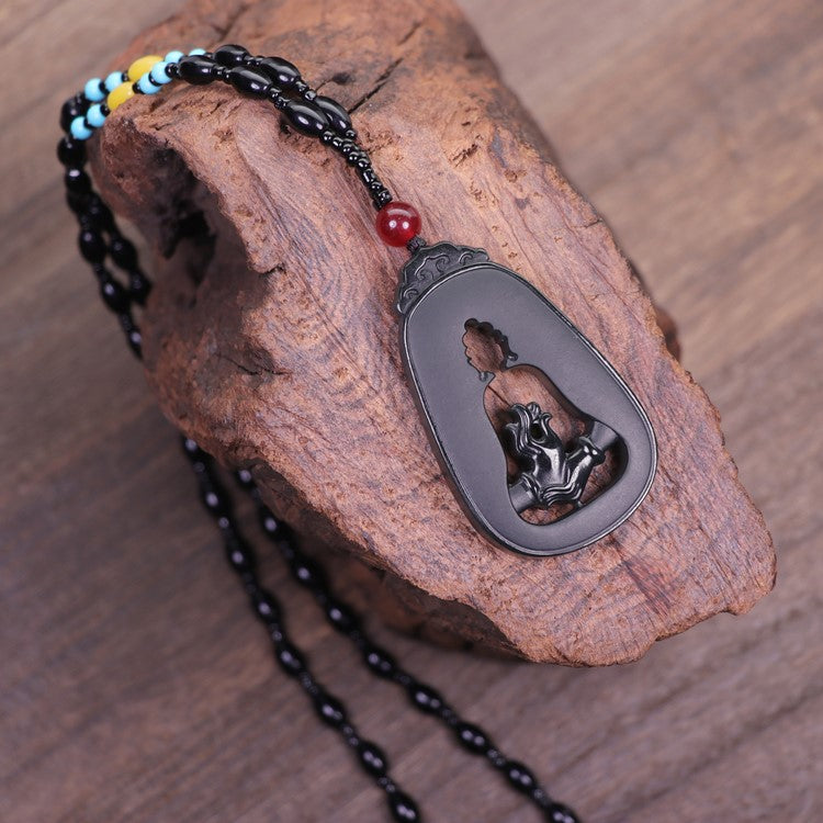 Black Jade Buddha Pendant