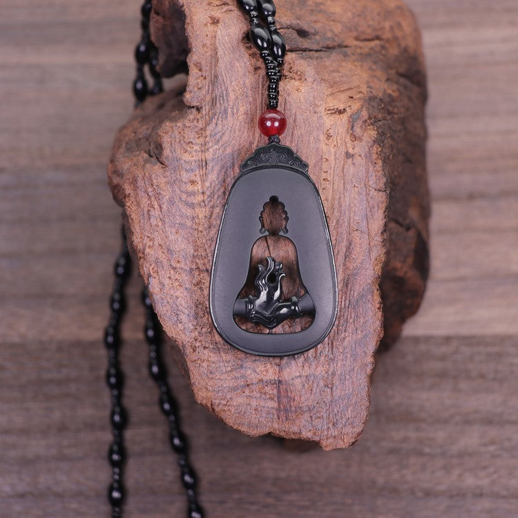 Black Jade Buddha Pendant