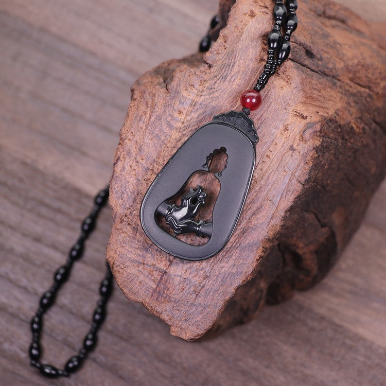 Black Jade Buddha Pendant