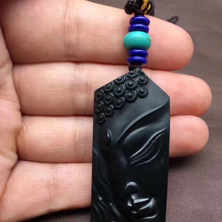 Black Jade Buddha Pendant