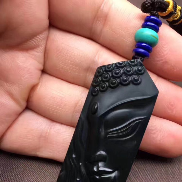 Black Jade Buddha Pendant