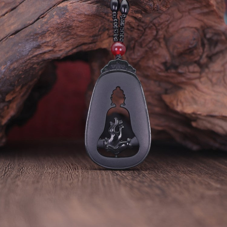 Black Jade Buddha Pendant