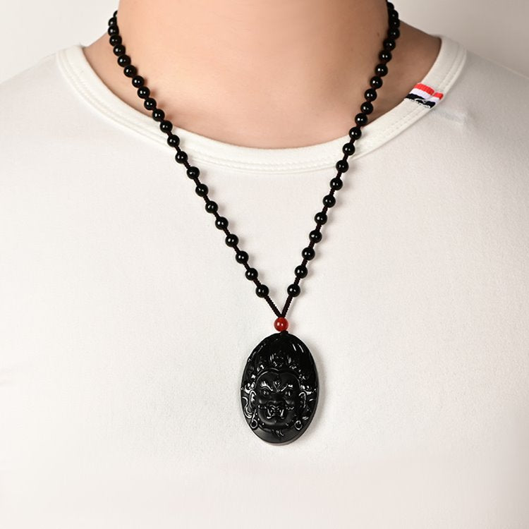 Black Jade Mahakala Pendant