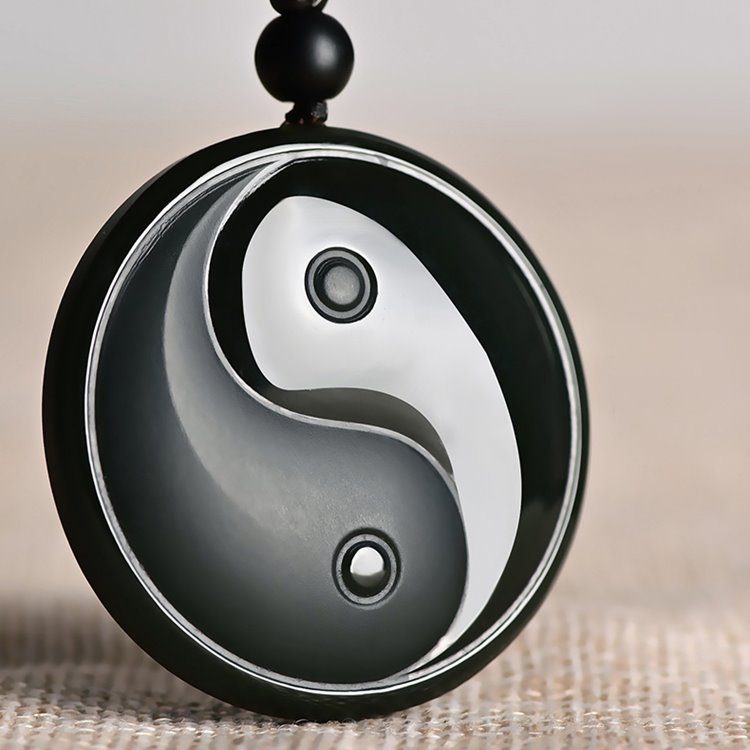 Black Jade Yin Yang Pendant Necklace