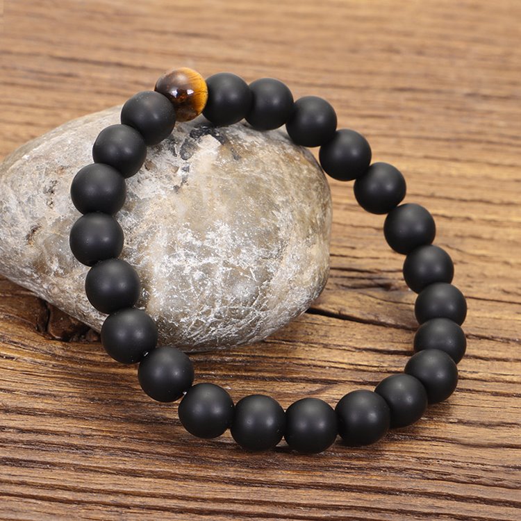 Black Onyx Tiger's Eye Meditation Beads Necklace