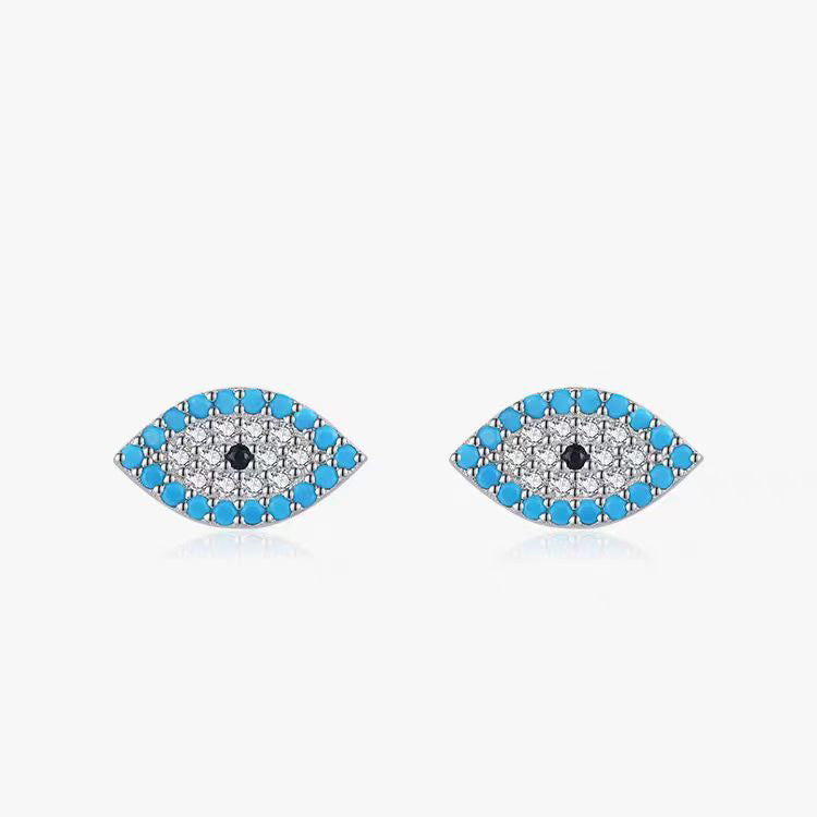 Blue Evil Eye Earrings