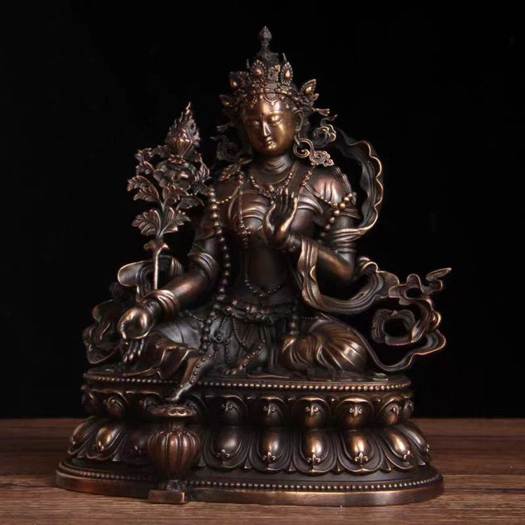 Brass Green Tara Statue