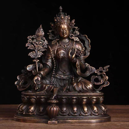 Brass Green Tara Statue