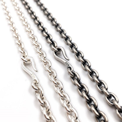 Cable Chain Necklace Hook and Eye Clasp 4.3mm