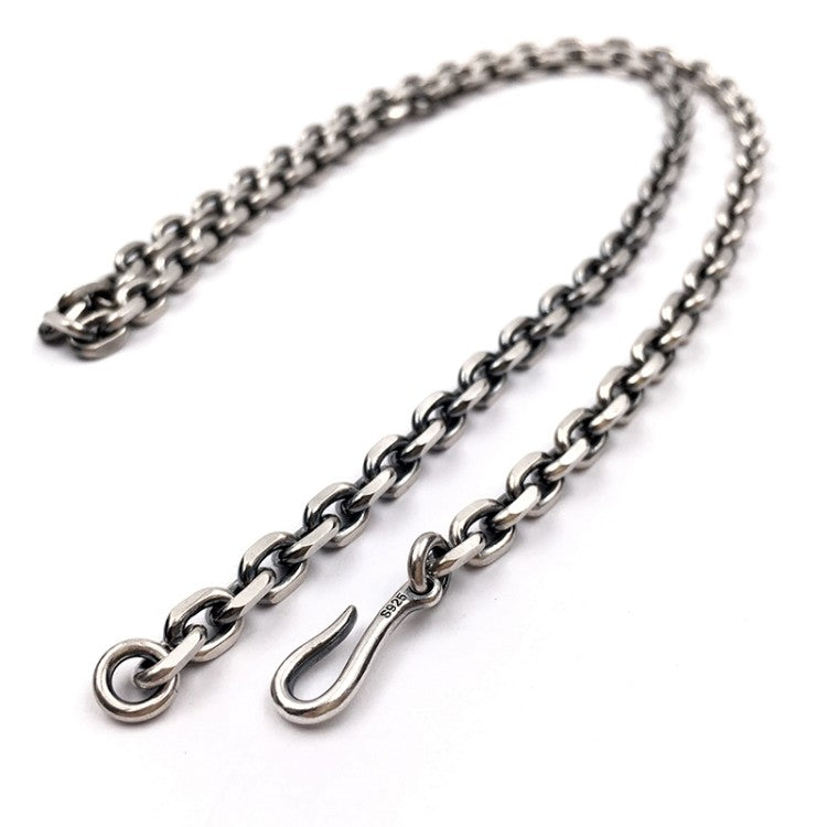 Cable Chain Necklace Hook and Eye Clasp 4mm