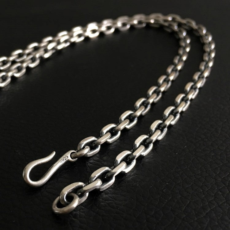 Cable Chain Necklace Hook and Eye Clasp 5mm