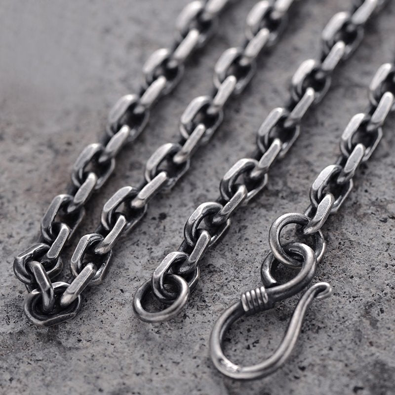 Cable Chain Necklace Hook and Eye Clasp 5mm