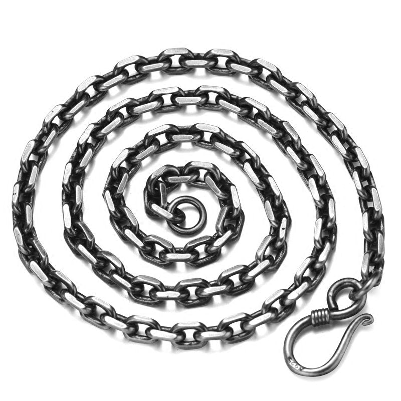 Cable Chain Necklace Hook and Eye Clasp 6mm