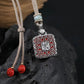 Cinnabar Laughing Buddha Necklace